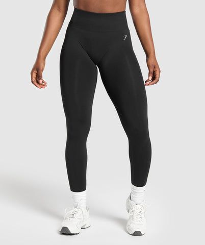 ADD A LITTLE EXTRA These collections take your staples and give you something a little bit extra. • Lightweight seamless material, great for running, cycling, light exercise, or just relaxing on your days off. Just don't do any squats in it (IYKYK).• High waisted fit for comfort Note:The Everyday collection isn't designed for heavy lifting or high-intensity training. To make it comfy af, the collection's made with a lightweight seamless material that can become sheer when it’s stretched. SIZE & FIT• Body fit• Model is 5'9" and wears size XS MATERIALS & CARE• 88% Nylon, 12% Elastane SKU: B7A3L-BB2J Gym Clothes Women Gymshark, Casual Black Seamless Tights, Seamless Snug Fit Leggings For Training, Black Compression Leggings For Light Exercise, Sporty Snug Fit Seamless Leggings, Seamless Fabric Sports Leggings, Moisture-wicking Black Tights For Light Exercise, Functional Snug Fit Gym Leggings, Snug Fit Functional Gym Leggings