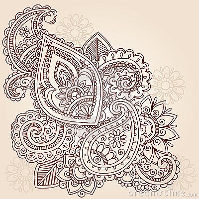 an intricate paisley design on a beige background