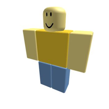 a yellow and blue block with a smiley face on it's chest, standing in front of a white background