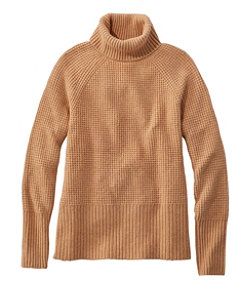 #LLBean: Women's SuperSoft Waffle Sweater, Turtleneck Cozy Texture, Waffle Sweater, Sweater Turtleneck, Waffle Fabric, Turtleneck Sweaters, High Hips, Winter 23, Honey Brown, Popular Styles