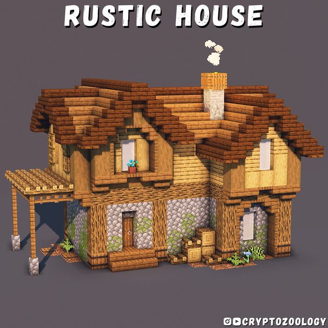 Cobblestone House Minecraft, Villager Homes Minecraft, Small Medieval House Minecraft, Two Story Minecraft Houses, Minecraft House Ideas Cottage Core, Rustic Minecraft House, Starter Base Minecraft, Minecraft House Ideas Cottage, Minecraft Village House