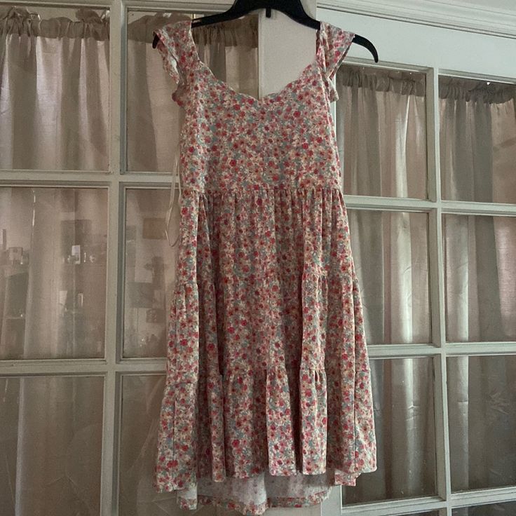 Floral Dress From Marshall’s Never Been Worn Before! Perfect For Spring/Summer Dressy Or Casual! Breezy Cotton Floral Print Dresses, Flowy Sundress With Ditsy Floral Print, Flowy Ditsy Floral Print Sundress, Flowy Ditsy Floral Sundress For Day Out, Casual A-line Sundress For Brunch, Flowy Summer Sundress With Ditsy Floral Print, Casual Mini Sundress For Garden Party, Pink Ditsy Floral Print Sundress For Brunch, Casual Ditsy Floral Mini Dress For Garden Party