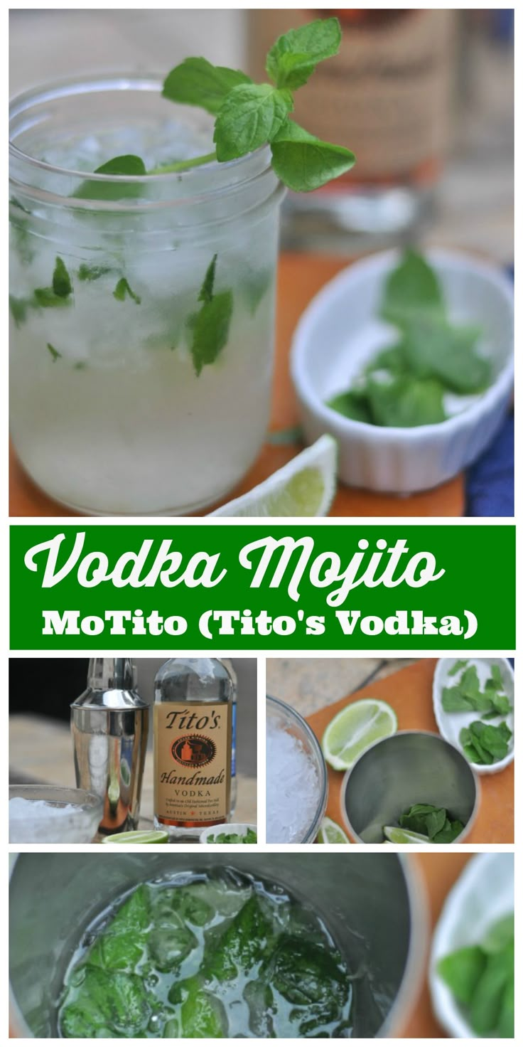 vodka mojitte with mint and lime in it