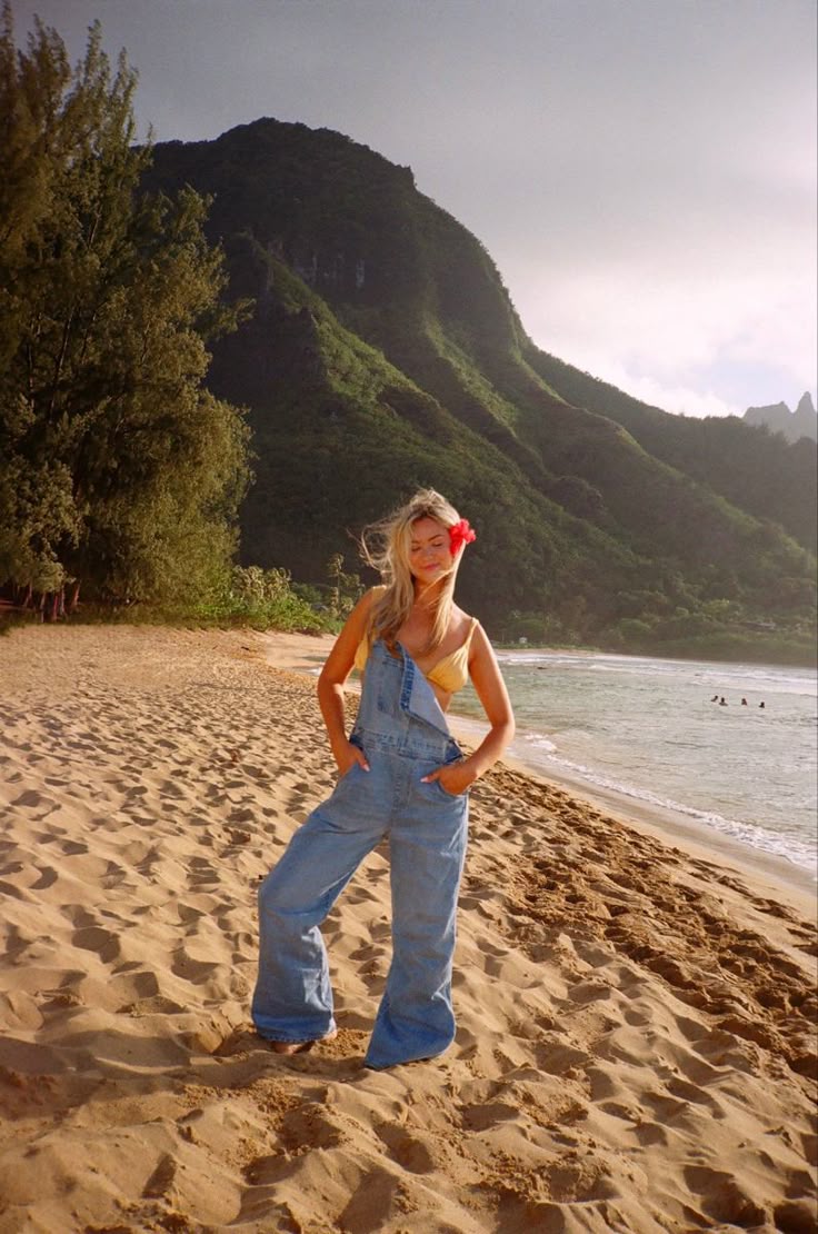 Overalls girls trip friends kauai hawaii photo inspo film photography 35mm kodak gold contax t2 postcard girls bikinis flowers summer Hawaii Fits, Hawaii Pics, Hawaii Pictures, Hawaii Outfits, Hawaii Trip, Island Girl, Summer 24, Kauai, 2024 Vision Board