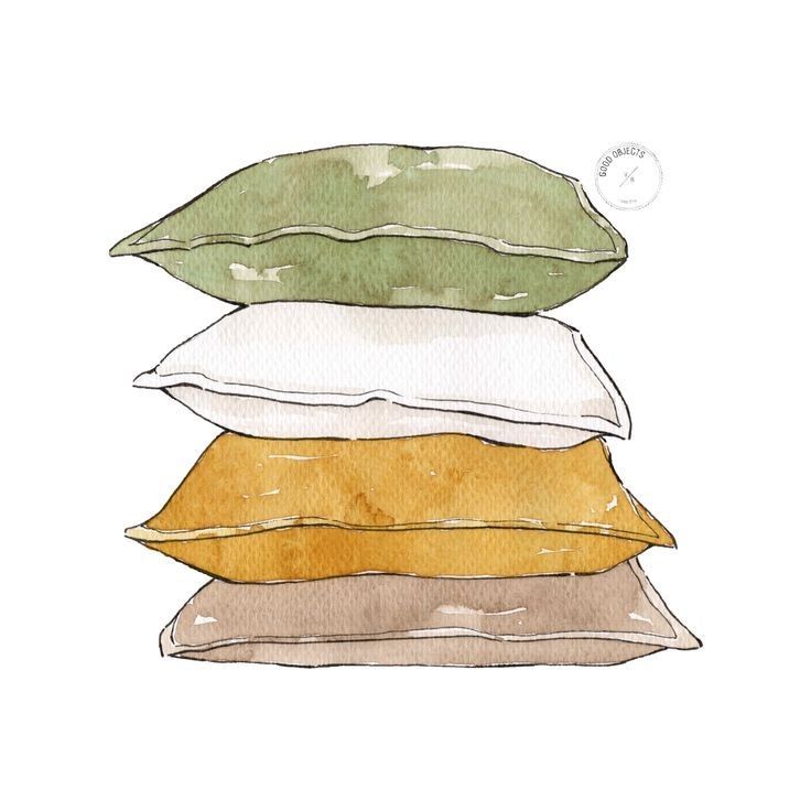 four pillows stacked on top of each other