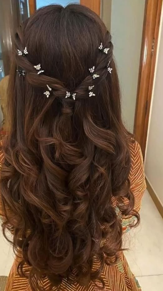 Cute Prom Hairstyles, Prom Hairstyle, Simple Prom Hair, Ball Hairstyles, Quince Hairstyles, Long Hair Wedding Styles, Prom Hairstyles For Long Hair, Hairdo For Long Hair, Half Up Hair