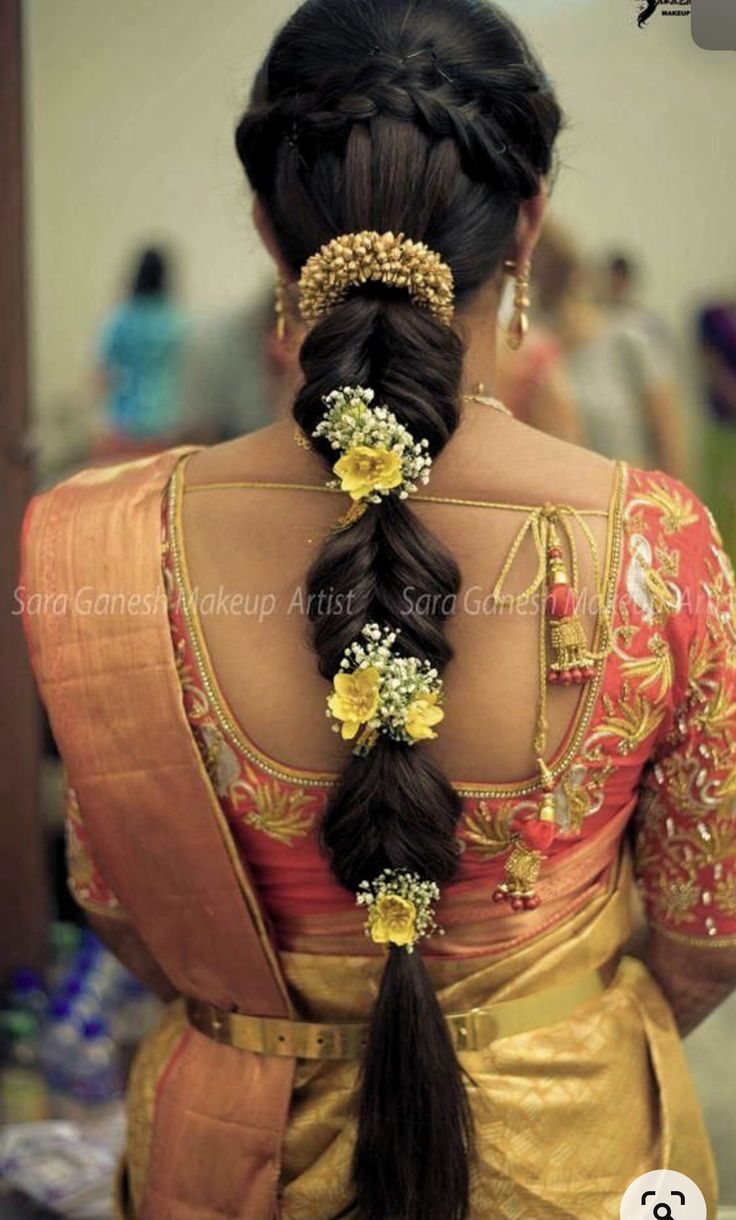 Traditional Hairstyles, Bridal Hairstyle Indian, Hairstyle Indian Wedding, Poola Jada, Hairstyle Indian, Bridal Hairstyle Indian Wedding, Updo Curly, Hair Style On Saree, Saree Hairstyles