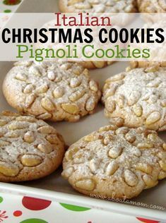 italian christmas cookies with powdered sugar on top