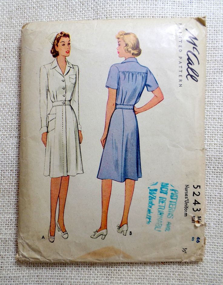 32-SAM 4870 1940s Nurse, Sewing Paterns, Nurse Dress Uniform, 70s Sewing Patterns, Zombie Walk, Vintage Nurse, Plus Size Patterns, Uniform Dress, Shirtwaist Dress