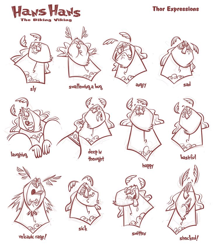 some cartoon character expressions for the animated movie, haps - haps's