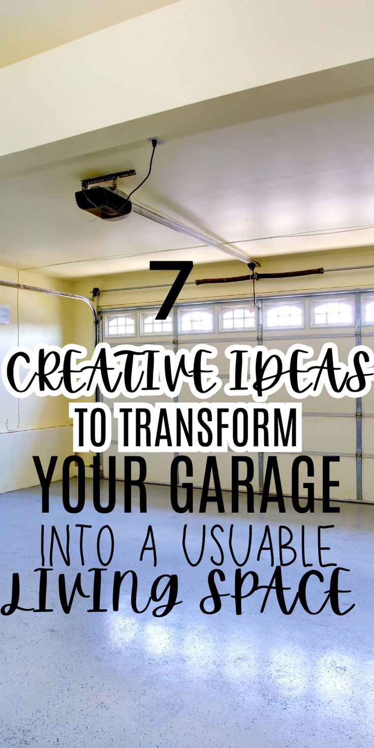 Image of an empty garage with the potential for transformation, highlighting 7 ideas to convert it into a functional living space. Garage Transformation Living Spaces, Convert Garage To Office, Garage Turned Into Living Space, Convert Garage To Room, Garage Room Conversion, Convert Garage To Bedroom, Garage Bedroom Conversion, Modern Home Office Ideas, Sustainable Living Room