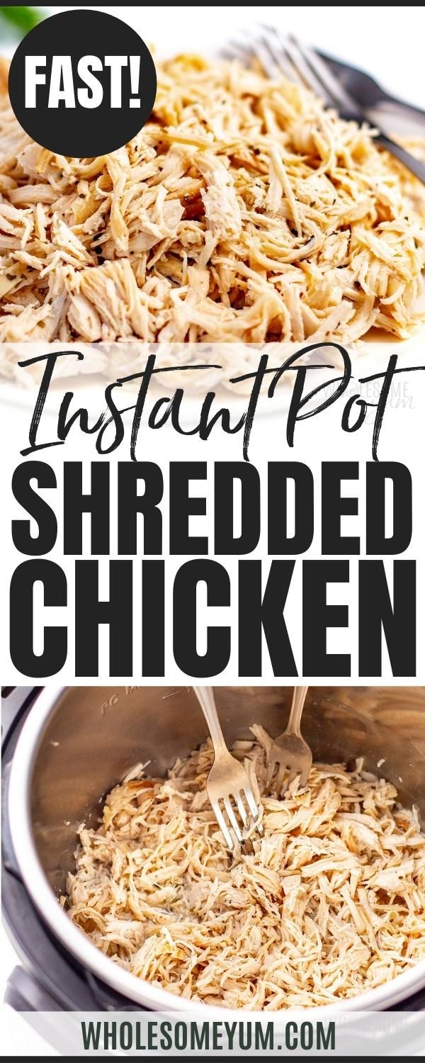 the instant pot shredded chicken is ready to be cooked