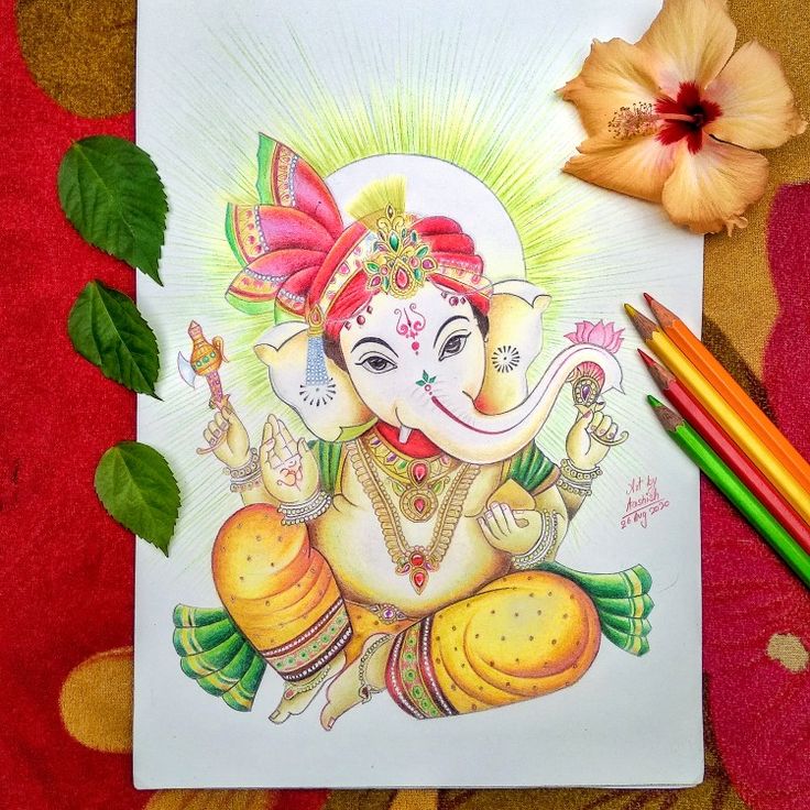 My new drawing of the great lord Ganesh ji using Doms pencil colors. Follow me for more (@artbyaashish). ���🤗 Ganesha Art With Color Pencil, Ganesha Color Pencil Sketch, Ganesh Colour Pencil Drawing, Ganesha Colour Pencil Art, Ganesh Ji On Canvas, Creative Ganpati Drawing, Lord Ganesh Drawings, Ganesh Ji Drawing Colour, Ganesh Ji Painting On Canvas