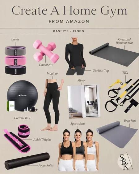 an ad for the home gym with pictures of women in different outfits and accessories on it