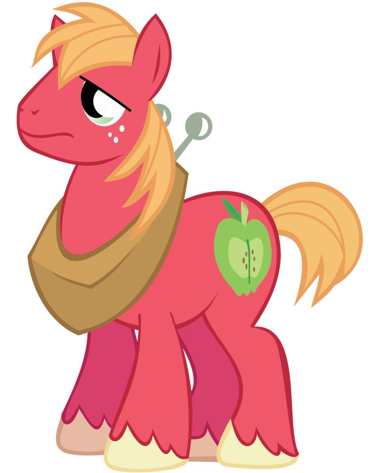 a pink pony with an apple on its back