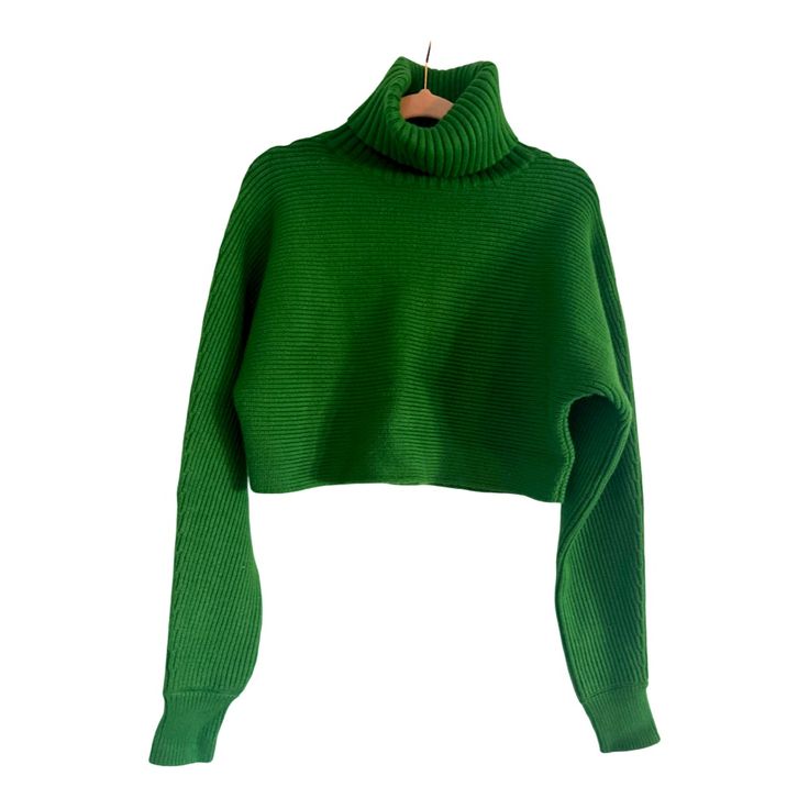 House Of Harlow! Kelly Green Cropped Sweater. Nwt. 16 Inches Long Size Small Green Cropped Sweater For Winter, Fitted Green Cropped Sweater, Green Fitted Cropped Sweater For Winter, Green Cropped Sweater For Fall, Fitted Green Cropped Sweater For Winter, Kelly Green Sweater, House Of Harlow 1960, House Of Harlow, Green Sweater