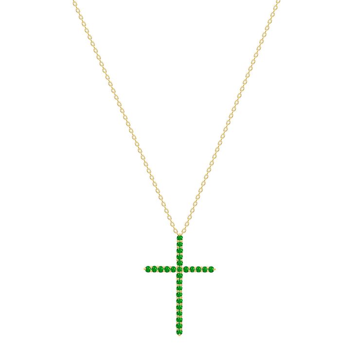 14k gold cross necklace with emeralds vardui kara Green Emerald Diamond Necklace For May Birthstone, Green Diamond Necklace For May Birthstone, Formal Green Emerald Necklace In 14k Gold, Green Diamond Necklace With 17 Jewels For Gift, Green Diamond Necklace With 17 Jewels As A Gift, Green Diamond Necklace With Jewels As Gift, Yellow Gold Emerald Clavicle Necklace For May Birthstone, Fine Jewelry Emerald Necklace In 14k Gold, Fine Jewelry Green Diamond Necklace In 14k Gold