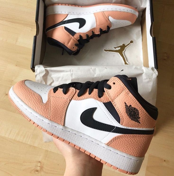 Air Jordan 1 Mid Pink Quartz, Jordan 1 Mid Pink Quartz, Jordans Outfit For Men, Jordan 1 Mid Pink, Jordan Shoes For Women, Nike Shoes Women Fashion, Pink Jordans, Sneakers Jordans, Nike Fashion Shoes