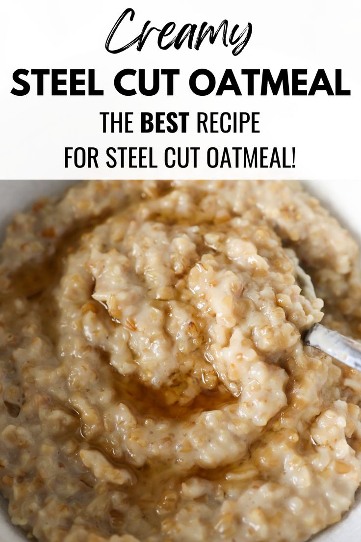 close up picture of thick, creamy, steel cut oatmeal with pure maple syrup drizzled on top. Steal Cut Oats Recipes Overnight Oatmeal, Baked Steel Cut Oatmeal Recipes, Best Steel Cut Oats Recipe, Quick Steel Cut Oats Recipes, Steal Oats Recipes, Homemade Oatmeal Recipes, Recipes Using Steel Cut Oats, Healthy Steel Cut Oats Recipe, Overnight Steel Cut Oats Crockpot