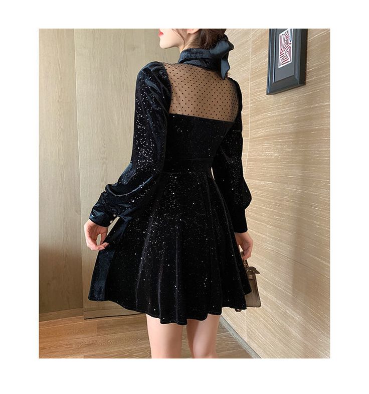 Indulge in luxury with our Long Sleeve Cutout Sparkle Dress. This stunning dress features intricate sparkle details, elegant cutouts, and delicate mesh detailing. With a beautiful and unique design, this dress will make you feel like a work of art. Elevate your style and make a statement with our exclusive dress. Size Chart: Size Bust (cm) Waist (cm) Length (cm) Bust (in) Waist (in) Length (in) S 82 80 66 32.28 31.5 25.98 M 86 81 70 33.86 31.89 27.56 L 90 82 74 35.43 32.28 29.13 XL 94 83 78 37.0 Black Sparkle Dress, Sparkle Mini Dress, Bodycon Dresses Casual, T Dress, Exclusive Dress, Sparkle Dress, Swimwear Dress, Puff Sleeve Dresses, Mini Velvet Dress