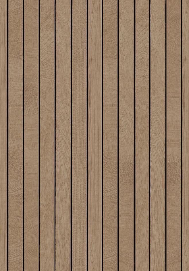 wood paneled wallpaper with vertical slats in light brown and dark brown tones