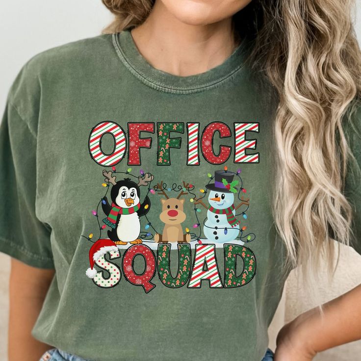 Christmas Office Staff Comfort Colors Shirt makes the perfect shirt for the School Office or Admin crew this holiday season! This shirt runs true to size.  If you want an oversized look, please order one size up.  If you want the oversized dress look, please size up two sizes. This is made with a 1717 Comfort Colors, garment-dyed t-shirt. Made with 100% ring-spun cotton, soft-washed, and garment-dyed fabric brings extra coziness to your wardrobe while the relaxed fit makes it an excellent daily Christmas Shirts For Office Staff, Matching Office Christmas Shirts, Office Christmas Shirts, Teacher Team Christmas Shirts, Funny Teacher Shirts Christmas, Oncology Nurse, Reunion Shirts, Holiday Apparel, Nurse Christmas