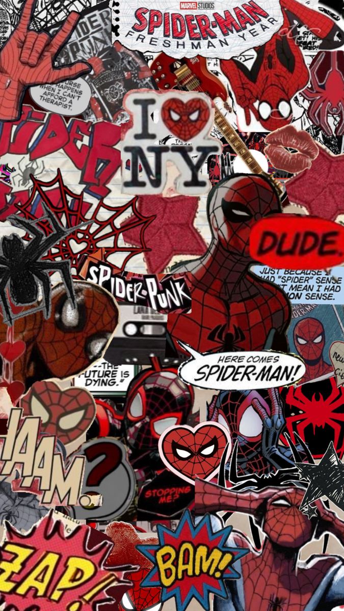 many different stickers and decals are shown in this image, including spider - man