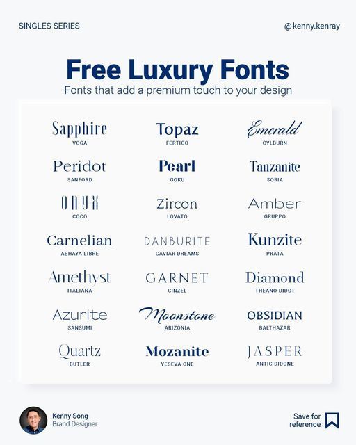 the font selection for free luxury font