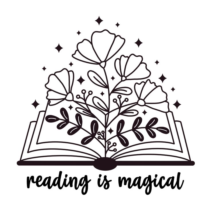 an open book with the words reading is magic