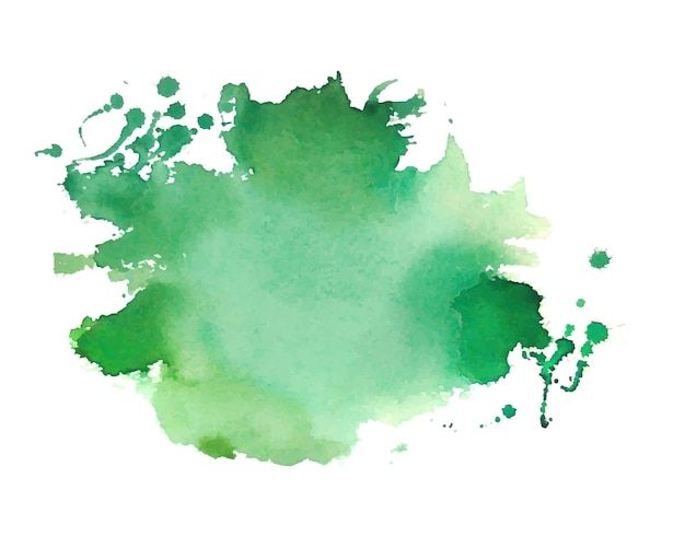 a green ink spot is shown on a white background