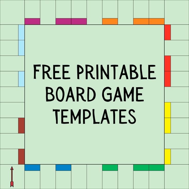 a board game with the words free printable board game templates on it and an arrow