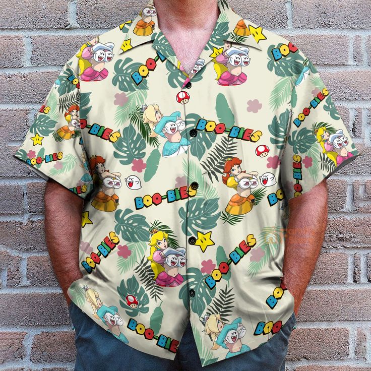 This custom Hawaiian shirt is a great gift idea, as well as a loose and comfy outfit that will keep you cool during the hot summer months. Coming up with a surprise for your loved ones is up to you. This present is appropriate for any occasion, and the receivers will surely love it! Product details: Material: Polyester fabric Feature: Featuring a spread collar, printed pattern all over the shirt, a front button fastening, short sleeves and a relaxed shape. The design is printed with new age prin Comfy Outfit, Cool Hawaiian Shirts, Mens Hawaiian Shirts, Summer Months, Keep Your Cool, New Age, Comfy Outfits, Super Mario, Hot Summer