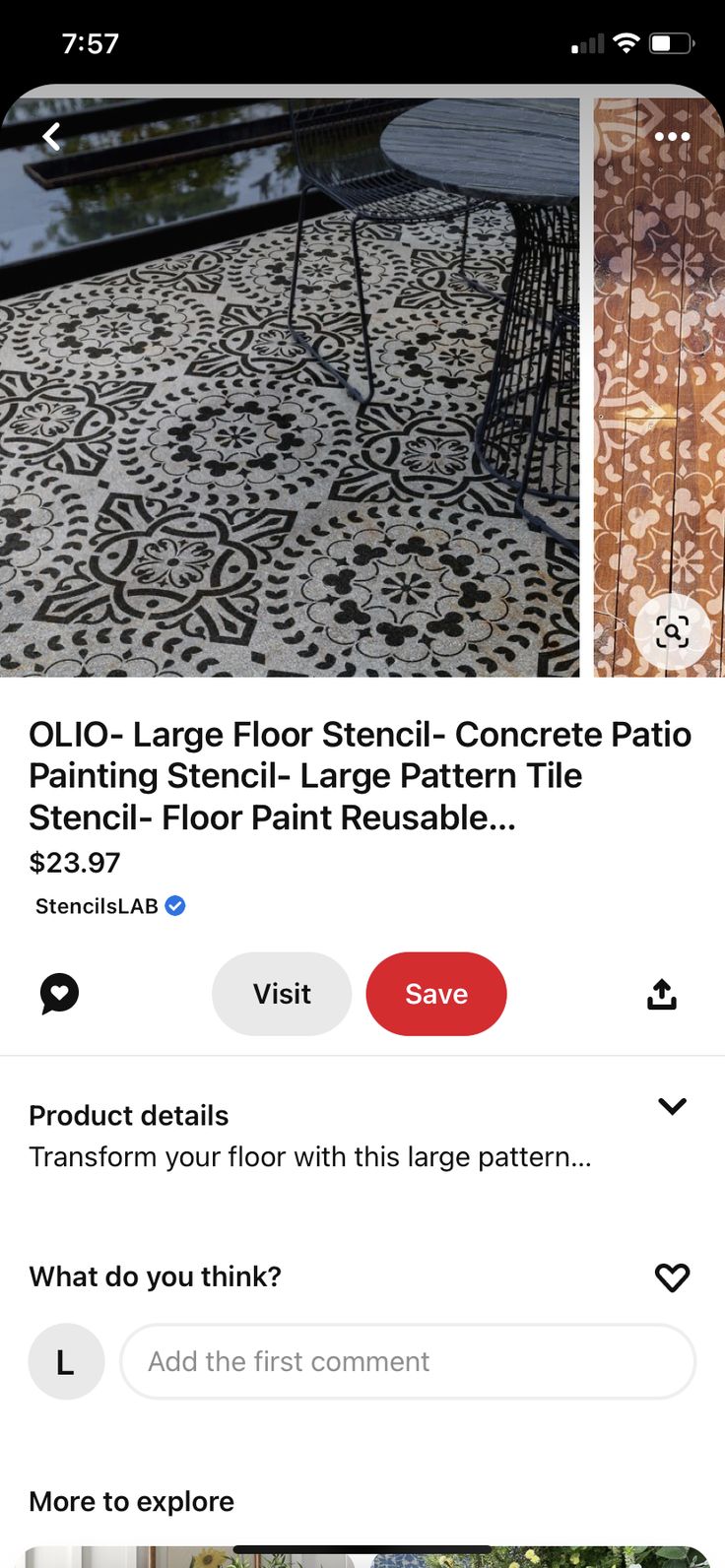 an image of a patio that is being viewed on the app store's facebook page