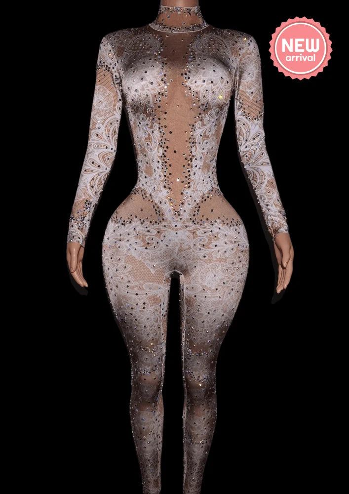 Glamstone: Party Jumpsuit: Yvette White Fitted Unitard For Party, White Fitted Bodysuit For Party, White Stretch Unitard For Party, Stretch White Unitard For Parties, Summer Party High Stretch Unitard, High Stretch Summer Unitard For Parties, Spring Party Unitard Fitted, Spring Party Fitted Unitard, Spring Party Unitard