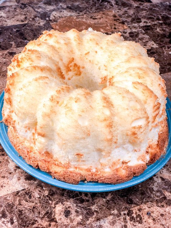 a cake sitting on top of a blue plate