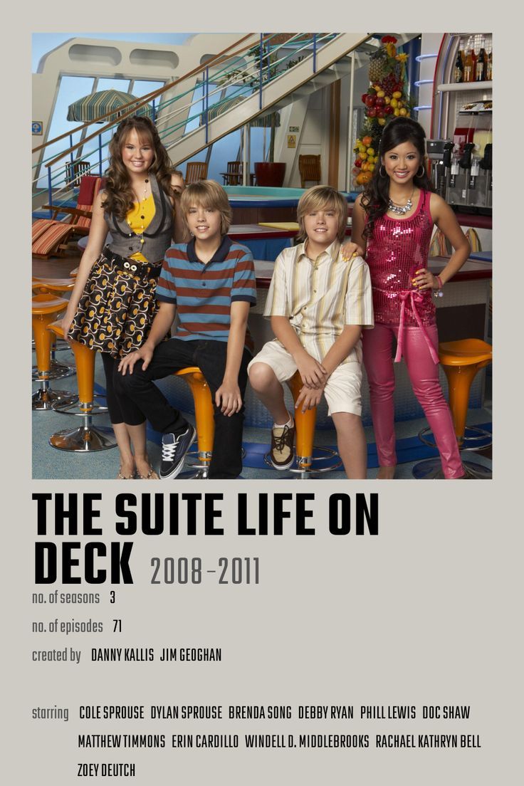 the suite life on deck 2009 - 2011 movie poster with cast and crew in background