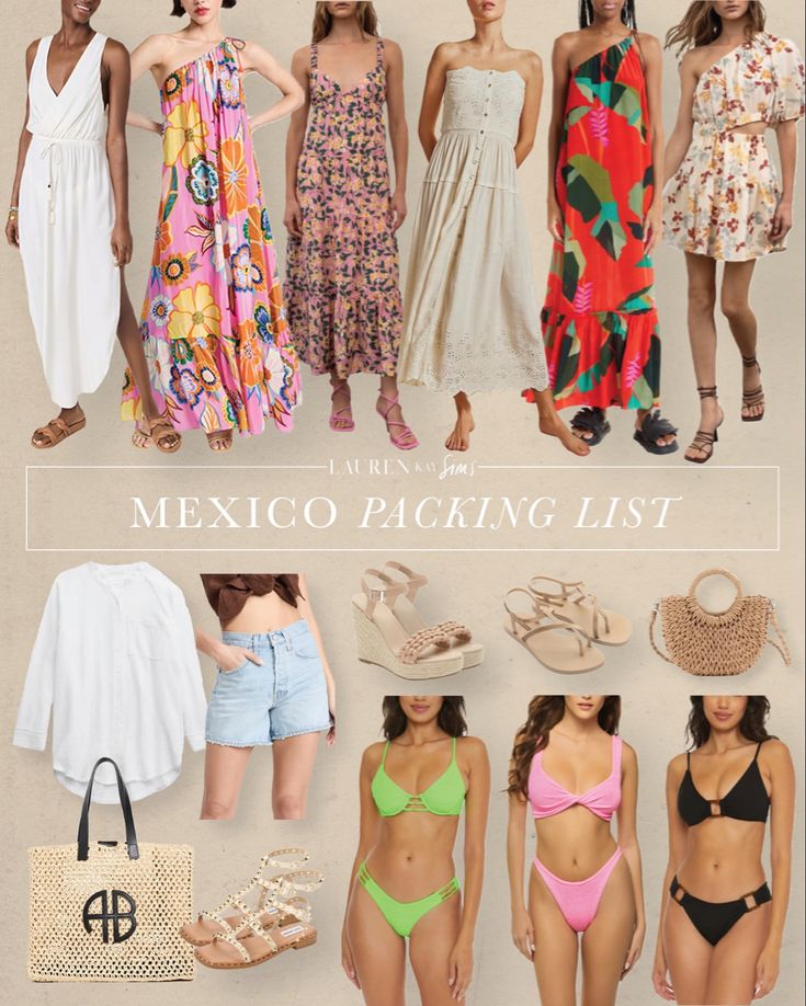 several different types of women in bikinis and swimsuits with the title mexico picking list