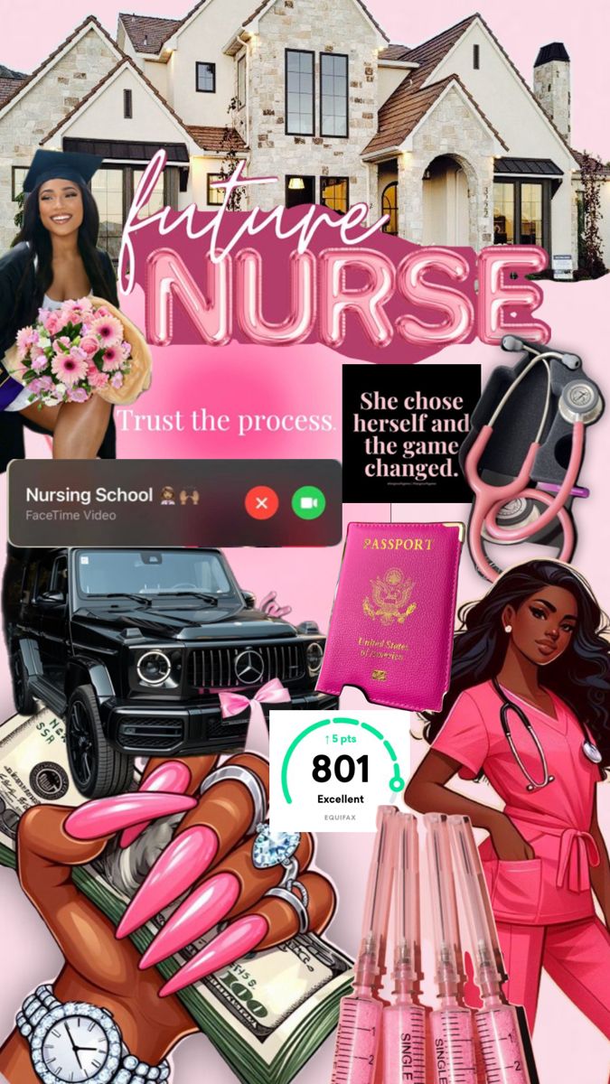 a collage of photos with the words nurse nurse and various items in front of it