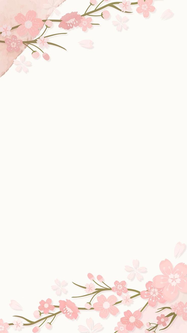 pink flowers on white background with space for text