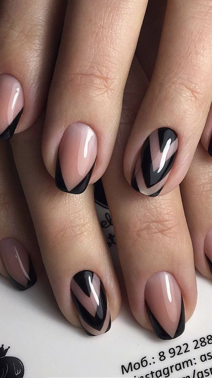 Nails With Black, Gel French Manicure, French Manicure Designs, Sassy Nails, Her Nails, Manicures Designs, Classy Nails, Chic Nails, French Tip Nails