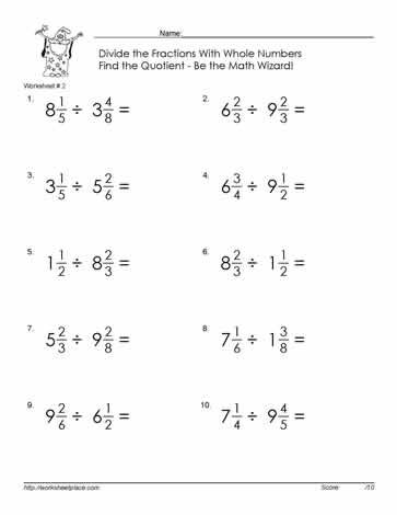 the worksheet for adding fraction numbers