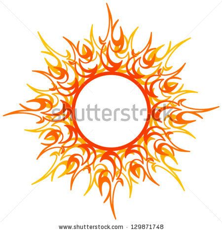 an orange sunburst on a white background with space in the center for text