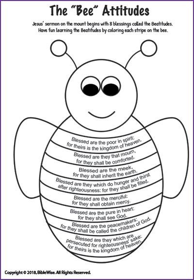 the bee's attributes coloring page for kids to color and write on their own paper