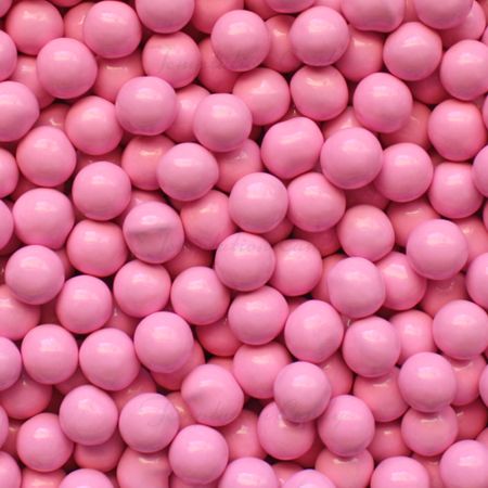 pink candy balls in a square frame