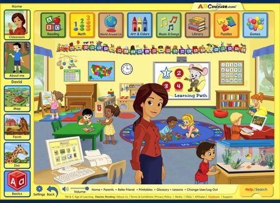 an animated image of a woman and child in a classroom