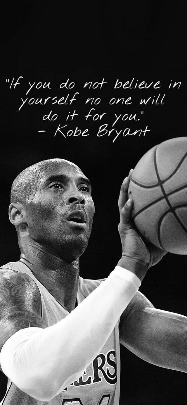 a man holding a basketball in his right hand with a quote on the left side