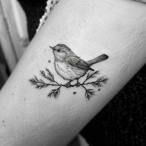 Robin Tattoo Master Kit Fineline Robin Tattoo, Black And Grey Robin Tattoo, Fine Line Robin Tattoo, Robin Tattoo Black And White, Bird And Butterfly Tattoo, Small Robin Tattoo, Robin Tattoo Design, Tattoos For Growth And Change, Robin Tattoos