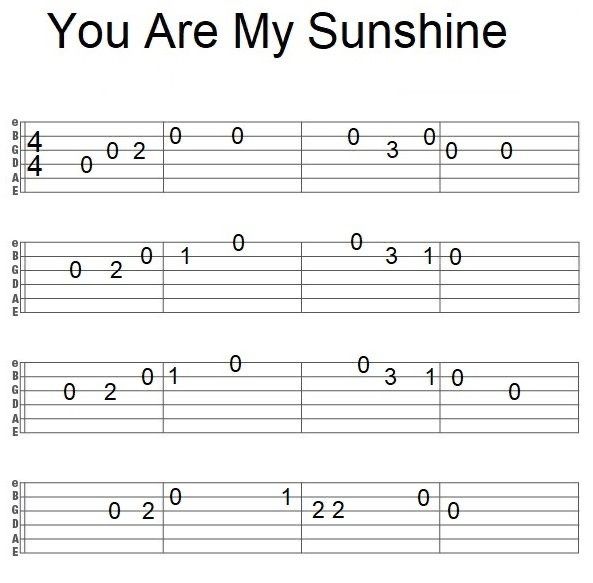 you are my sunshine guitar tab