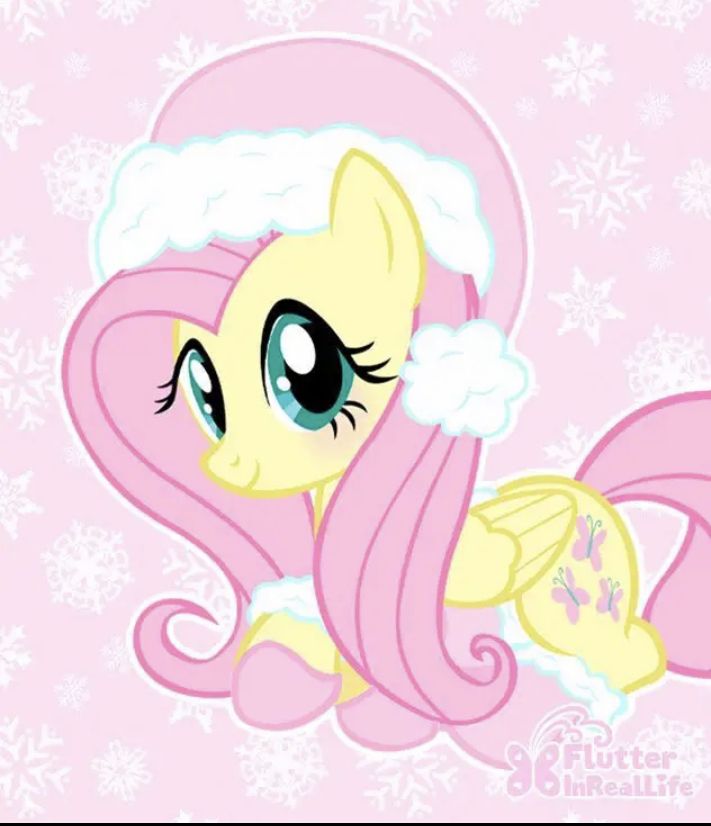 a pink pony with snowflakes on it's head and eyes, standing in front of a pink background