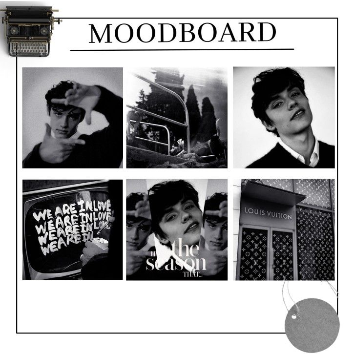 an advertisement for the modboard magazine with images of young men in black and white